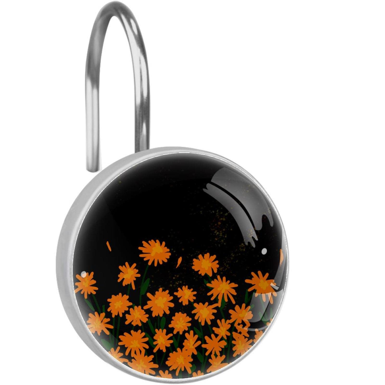 Anneaux de rideau de douche chrysanthème pour sublimer la décoration de votre salle de bain