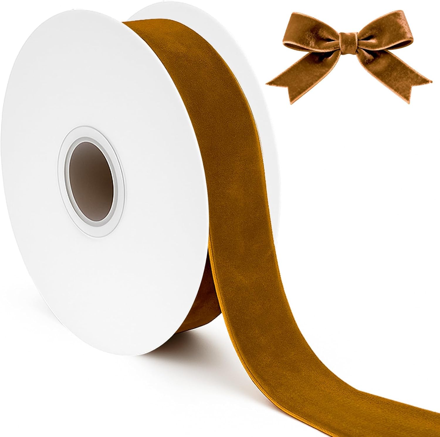 Amazon.com: Light Brown Velvet Ribbon 1 Inch 10 Yards Tan Ribbon for ...