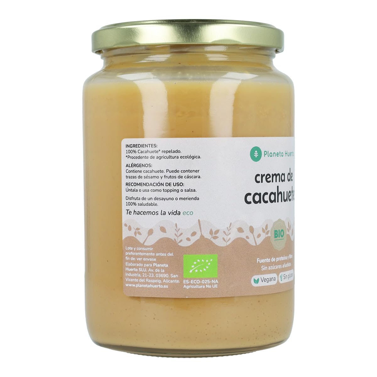 PLANETA HUERTO | Pack 6x Crema de Cacahuetes ECO 700g