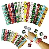 DimiGlobal 45Pcs Christmas Slap Bracelets for Kids Christmas Slap Bracelets Bulk for Boys and Girls holiday Slap Bracelet Party Supplies Favors Classroom Prizes Exchanging Gifts