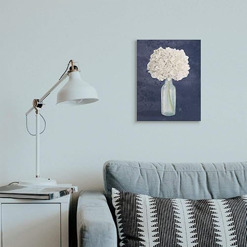 Miniatura 2 de Stupell Industries Ramo floral blanco en botella pintura azul, diseñado por James Wiens, arte de pared, 16 x 20 pulgadas, lienzo