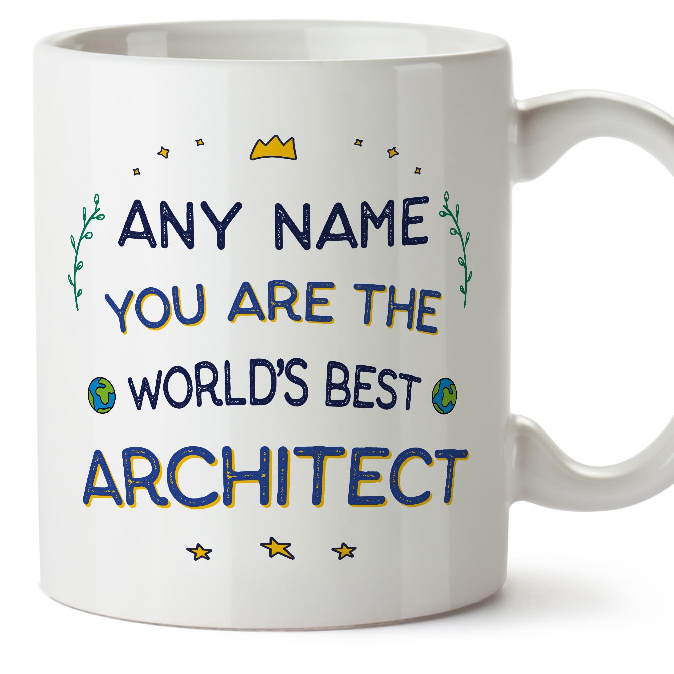 MUGFFINS Personalised Mug for Architect - in English - World's Best - Funny Custom Gift for Colleagues - Ceramic 11oz Mug
