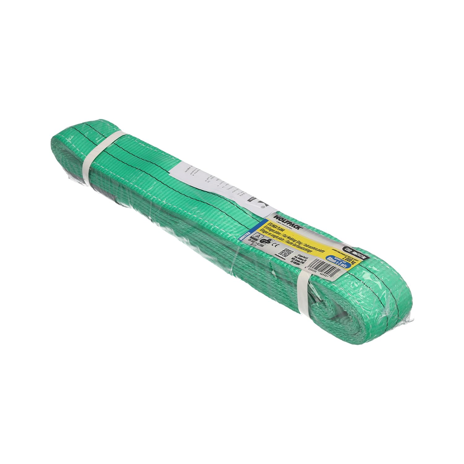 WOLFPACK LINEA PROFESIONAL Eslinga Plana Doble Banda 2000 Kg 5 Metros 6 cm Poliester Verde
