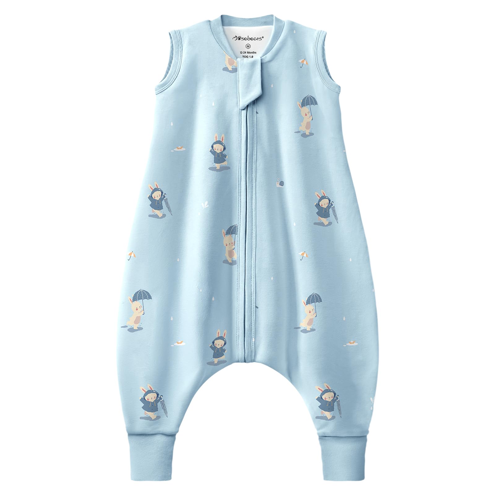 Mosebears Sacco Nanna 1 Tog per Bambini - Leggermente Imbottito Cotone Traspirante,primaverile e autunno(85cm(2-3 anni))