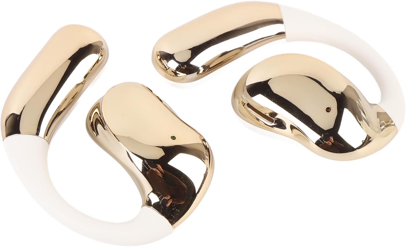 Real Time AI Language Translation Earbuds, 140 Languages Translator Earbuds, Battery & Charging Case, APP Enabled Translator Device for Travel, Business (White+Gold)