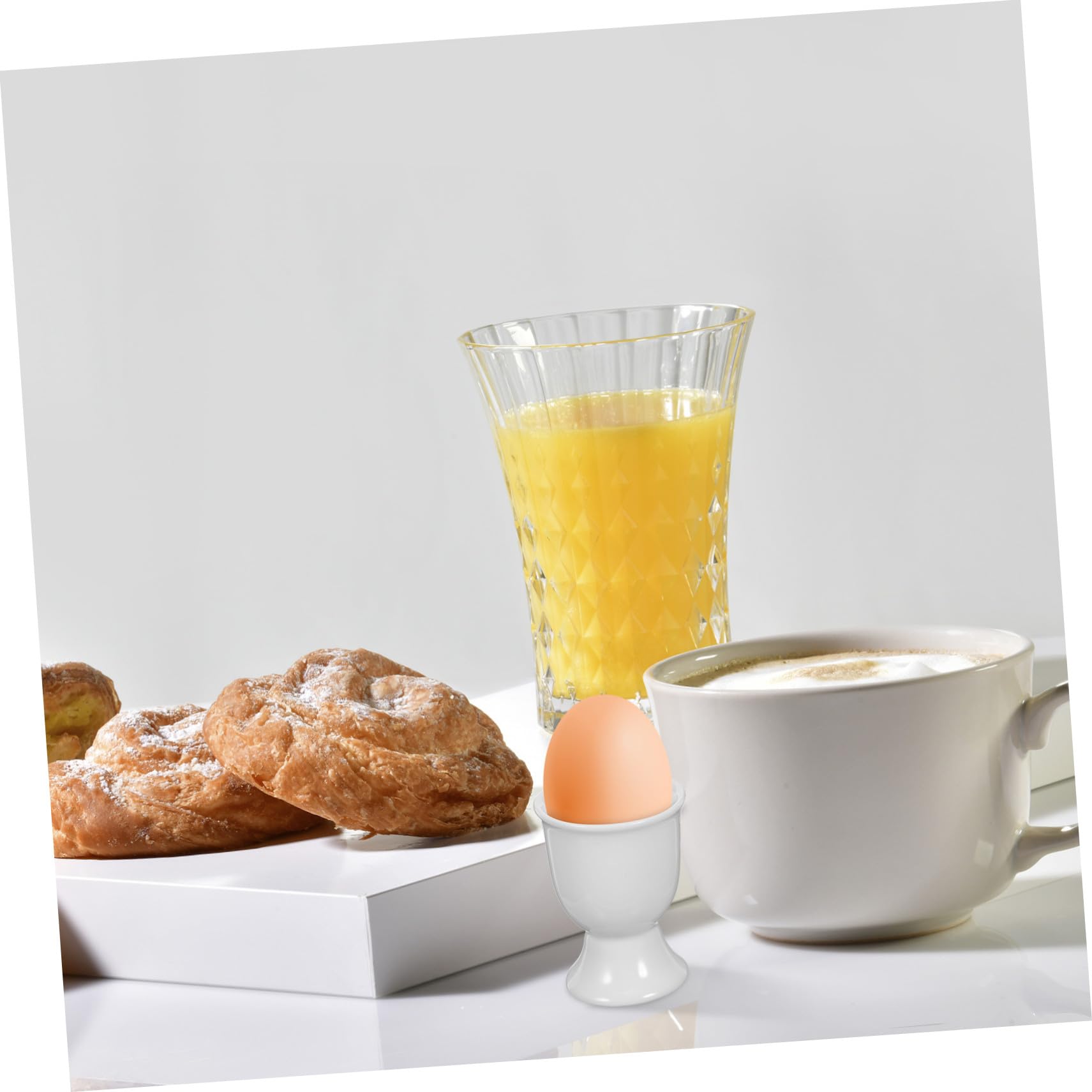 Coquetiers Blancs en Céramique Lot de 6 pour Petit-déjeuner