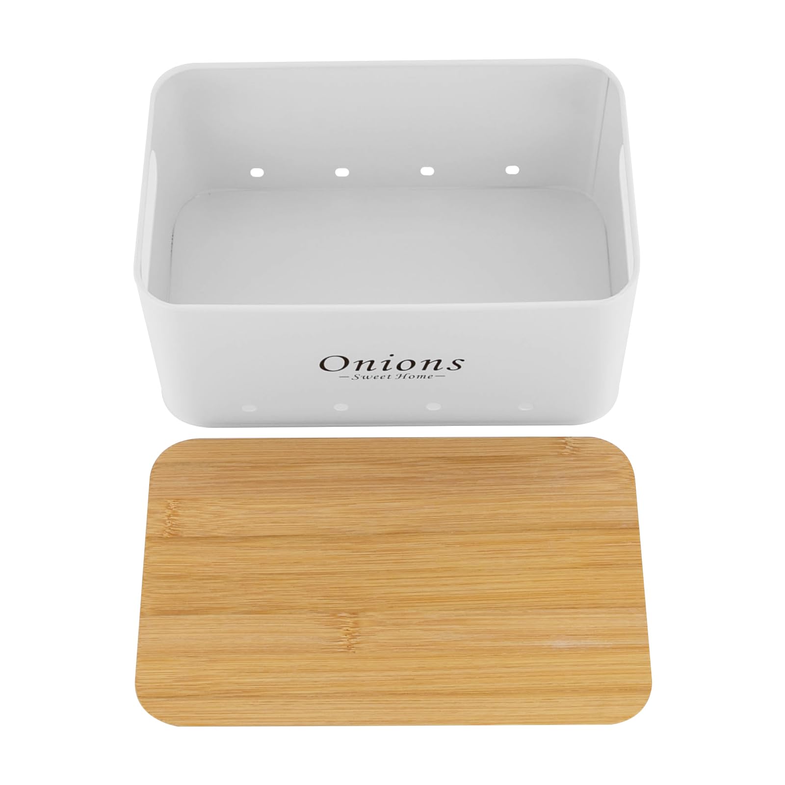 Juego de contenedores de 3 piezas, apilable, con asas ventiladas, recipiente de almacenamiento para organizar cebollas, patatas y ajos en la cámara de almacenamiento de cocina