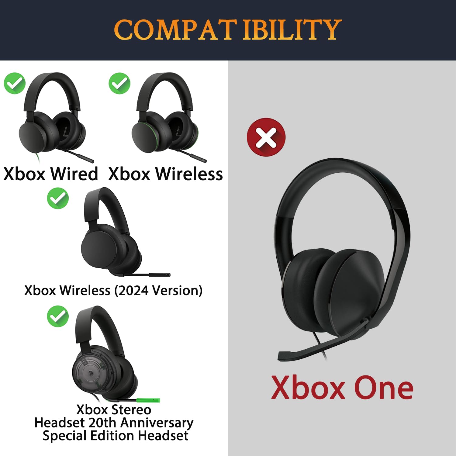SOULWIT Cuscinetti Auricolari di Ricambio per Microsoft Xbox Wireless/Cavo, Cuffie Xbox Wireless (Versione 2024), Padiglioni per Xbox Stereo 20th Anniversary Special Edition Cuffie