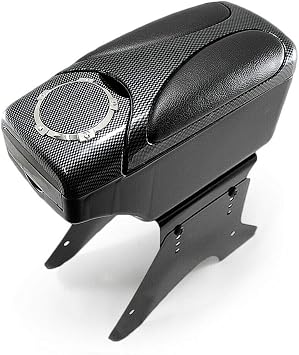 Armrest Arm Rest Centre Console Box Car Auto Van Bus Storage Organizer Cup Holder Carbon Leather