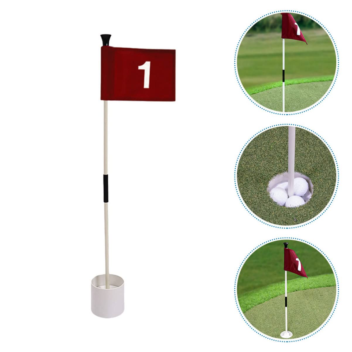 BESPORTBLE 1Satz Golf Flagpole mit Übungsflagge Hochwertige Golffahne für Trainingsplätze Nummerierter Flagge für Präzises für Golfer und Outdoor-aktivitäten