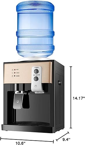 Miniatura 6 de Dispensador de agua caliente y fría, dispensador de enfriador de agua de carga superior de 5 galones, 3 ajustes de temperatura, dispensador de