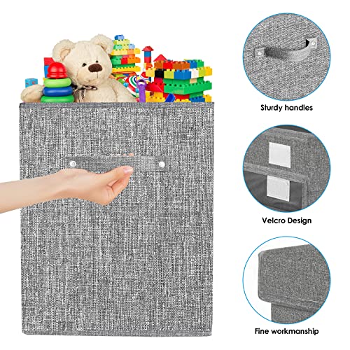 VERONLY Aufbewahrungsbox Spielzeugkiste mit Deckel Kinder - Aufbewahrungsboxen 83L Faltbar Aufbewahrung mit Griffen Groß für Kinderzimmer Kleidung Bücher Schlafzimmer(Hellgrau)