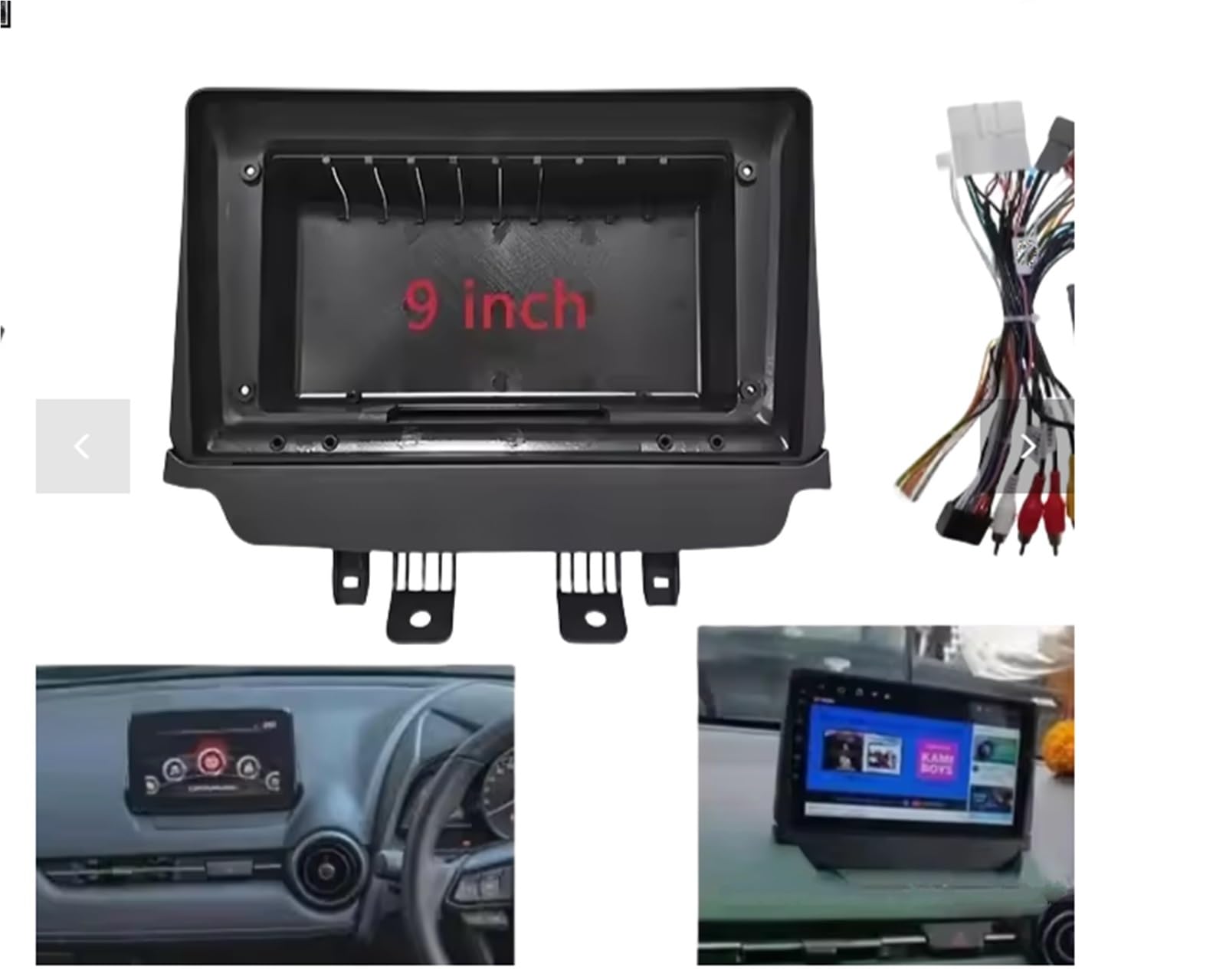 Marco de radio de coche Adaptador Fascia Marco 9 Pulgadas Decodificador Caja Canbus Panel Ajuste Tablero Audio Radio Android Para Mazda 2 CX3 CX-3 14-21(Frame)