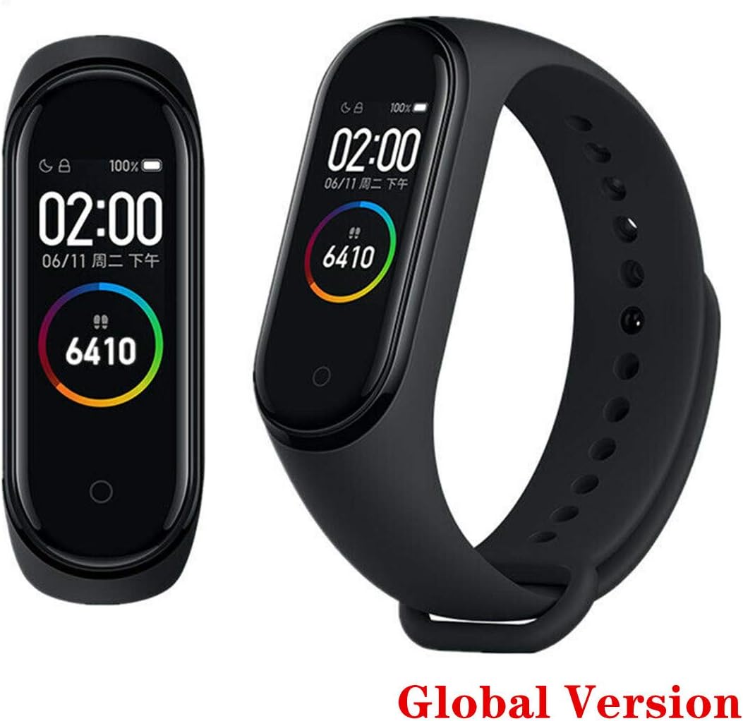 Original Mi Band 4 0.95" 3 Color AMOLED Screen Smart Bracelet Smart Band Heart Rate Monitor Sleep Monitor Fitness Tracker Bluetooth Sport 5ATM Waterproof Standard Version (Black-Global Version)