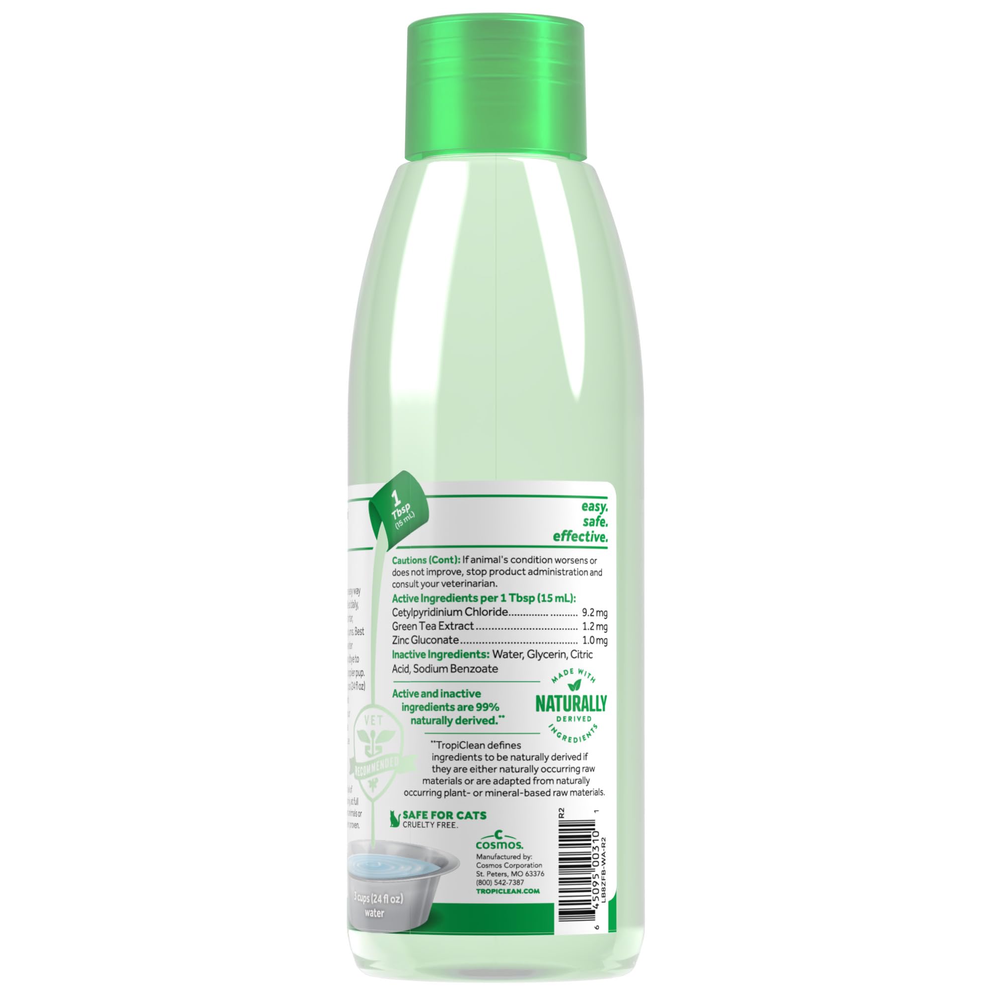 TropiClean Fresh Breath Mundpflege-Wasserzusatz für Haustiere, 8 oz