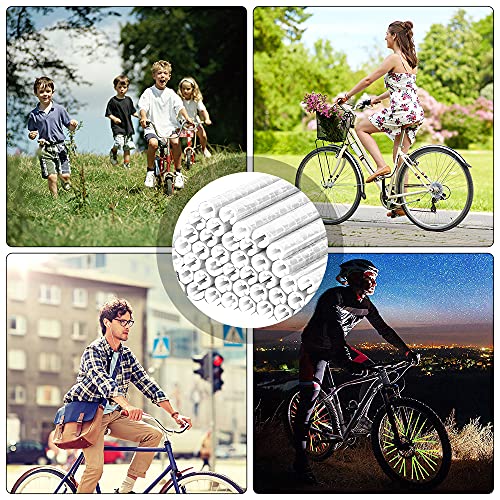 YeenGreen Réflecteurs de Rayons de Vélo, 96 Pièces Réflecteurs sur Rayons de Vélo, Catadioptre Velo, Lumiere Rayon Velo, Reflecteur Rayon Velo Blanc, Convient à Tous Les Rayons de Vélo Standard - Image 8