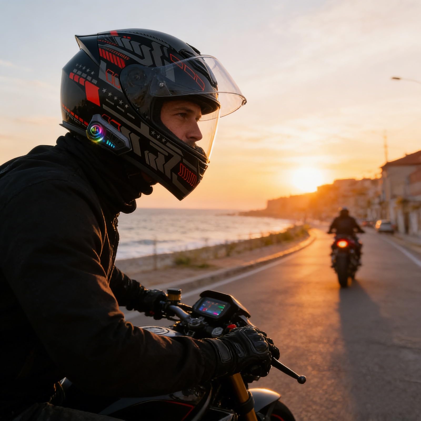 Klappowy Kask Motocyklowy Integralny, ECE-certyfikowany z Integrowaną Wizjerą Słoneczną - Unisex Cały Rok dla Motocykli Ulicznych i Wyścigowych