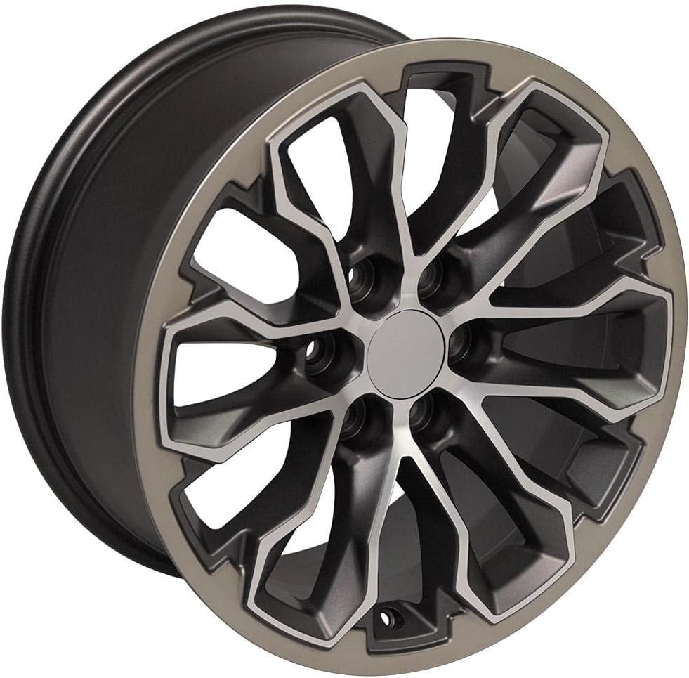 OE Wheels CV54 17 Inch Rim Fits Colorado ZR2 Style 6x120 17x8 Satin Gunmetal Machined Face - Two Tone - Hollander 5891 (1)