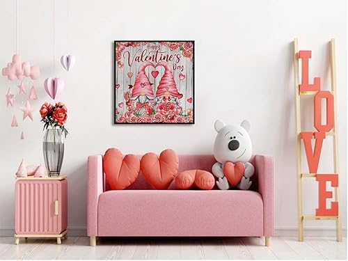 Miniatura 2 de Kits de pintura de diamantes de San Valentín para adultos, kits de arte de diamantes de gnomo de San Valentín para adultos principiantes, gnomo de