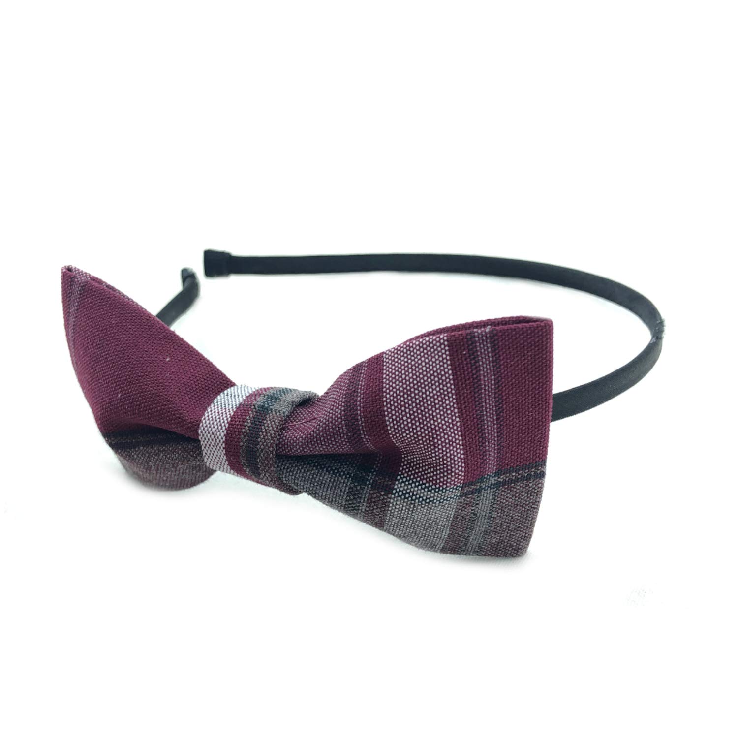 School Uniform Headband for Girls with Plaid Bow Tie Bow 4 Inch - Fabric Hair Bands Fashion Accessory (Plaid 54)