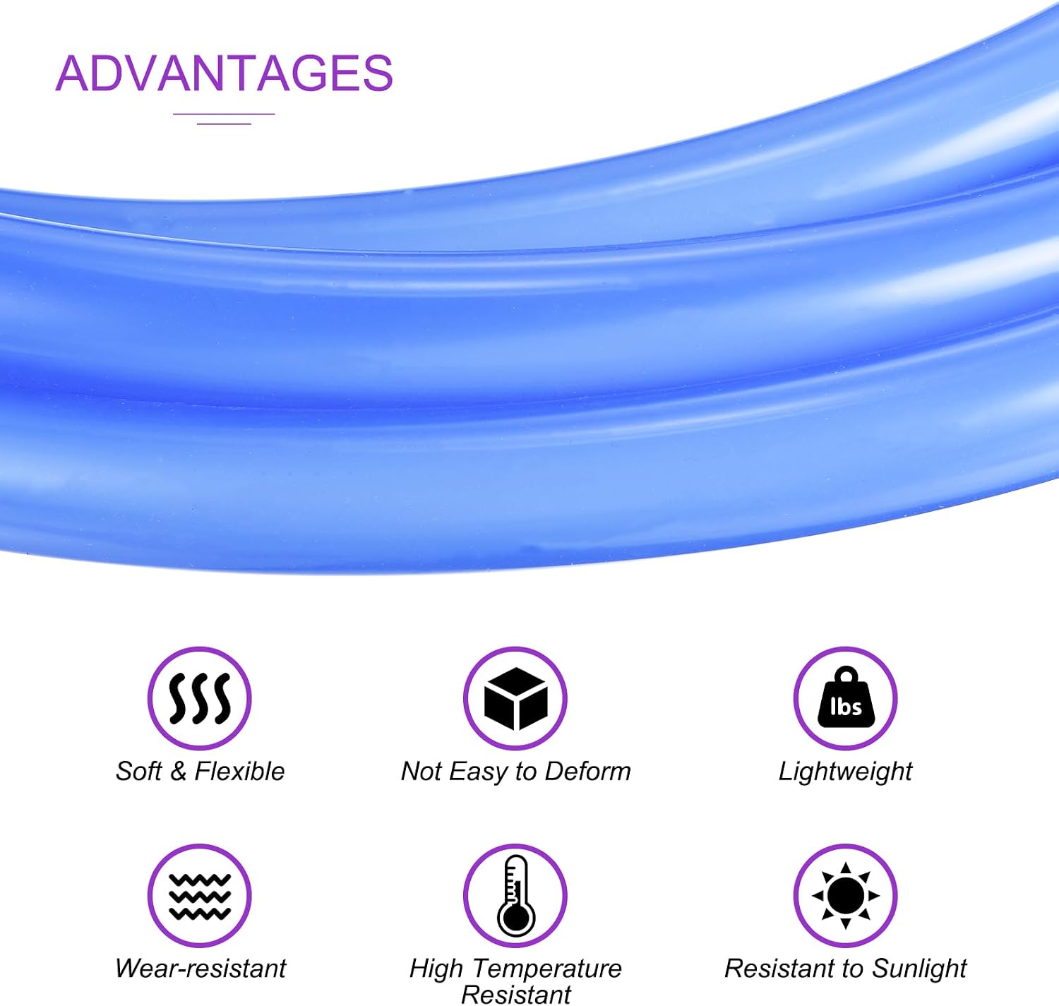 DMiotech Silicone Tubing Blue Plastic Tube, 19mm(3/4") ID x 25.4mm(1") OD 10ft(3 meter) Silicone Tube Flexible Hose