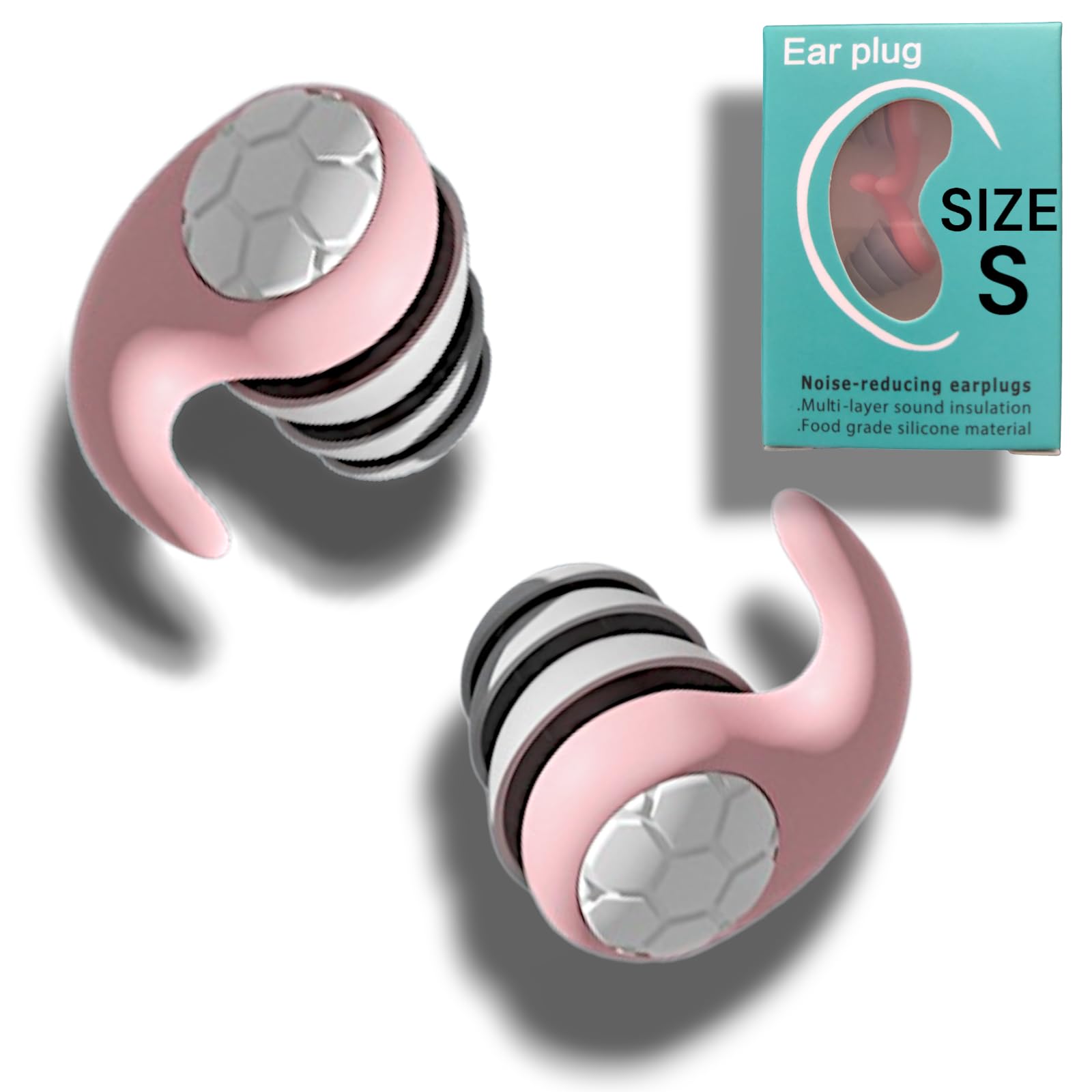 Archtypes 耳栓 小さめ 子供 子供用 聴覚過敏 睡眠用 ライブ用 勉強 防音 イヤープラグ ノイズキャンセリング (S, ピンク)