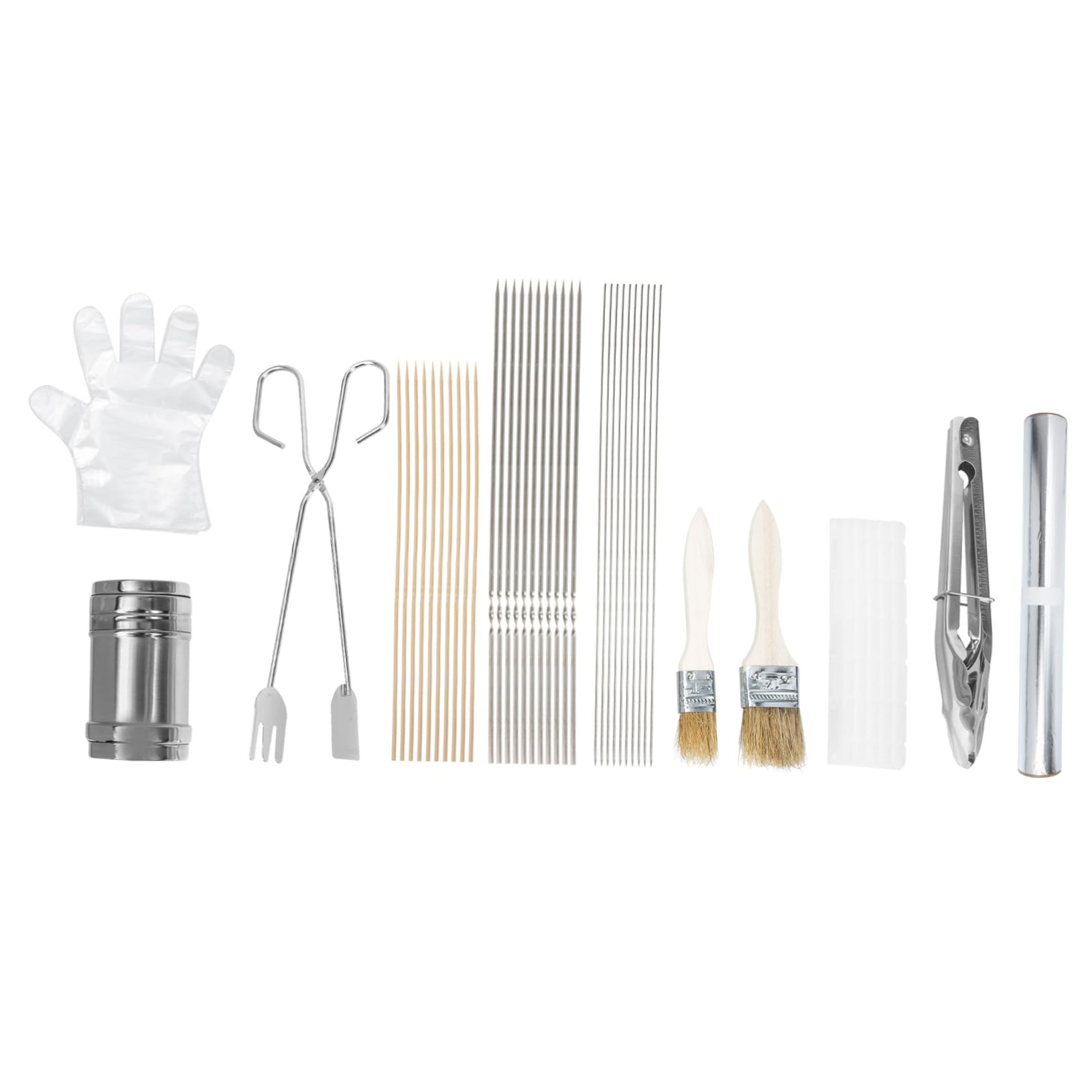 COLLBATH Juego de Utensilios para Barbacoa 1 Set, Pinza Multifunción Portátil y Ligera, Palitos de Acero Inoxidable para Camping y Vacaciones