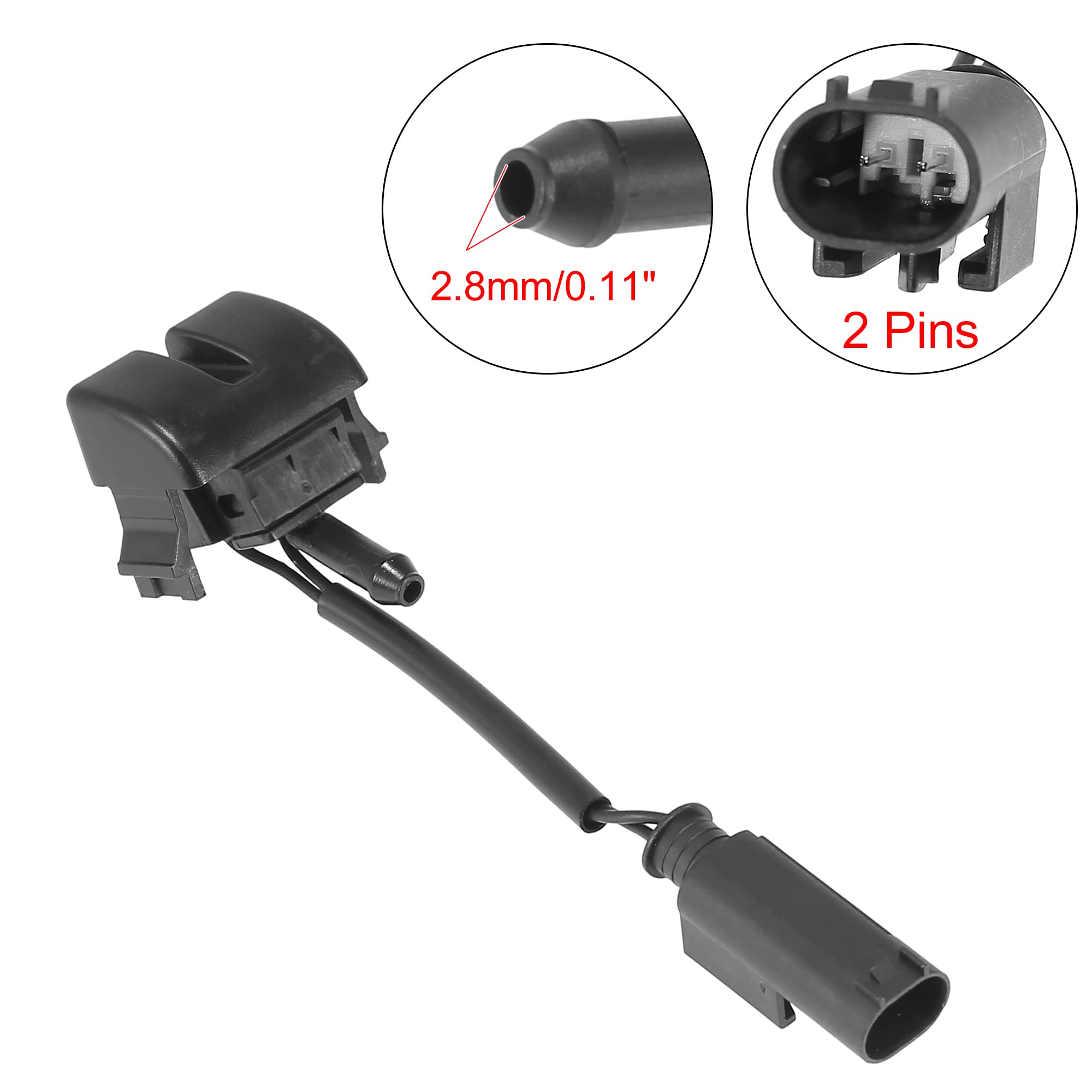 X AUTOHAUX Buse de Lave-Glace 61668374366 Jet de Pulvérisateur d'Essuie-Glace Gicleur de Pare-Brise Droite pour BMW 3 E46