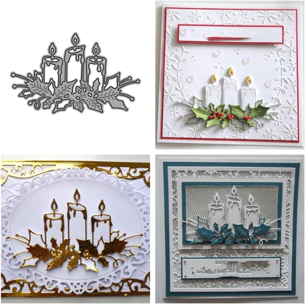 Miniatura 1 de JIHFOHHA Troquel de corte de velas para cumpleaños, Navidad, troqueles de metal para bricolaje, álbumes de recortes, papel decorativo, manualidades,