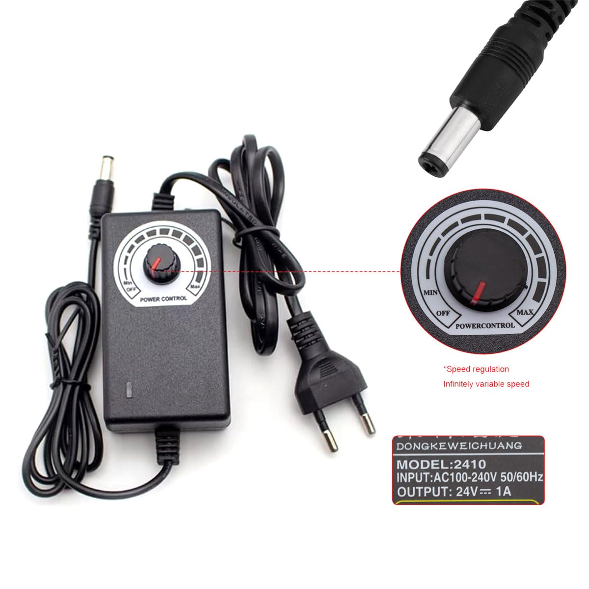 Toplionace Hub 2-8cm Hubzyklus Linearaktuator, DC 12V / 24V Getriebe Einstellbarer Teleskopmotor DIY Motor mit Drehzahlregler (DC12V, 45U/min)