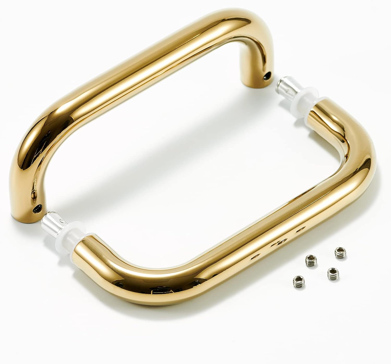 Ranbo 8" CTC Glass Shower Door Handle, 304 Stainless Steel, Polished Gold image 5