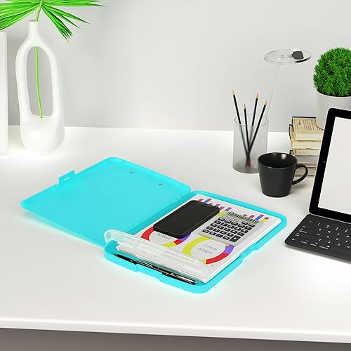 Miniatura 106 de Piasoenc Portapapeles con almacenamiento, caja de organización de 8.5 x 11 pulgadas con soporte para bolígrafo y carpeta de papel legal A4, folio