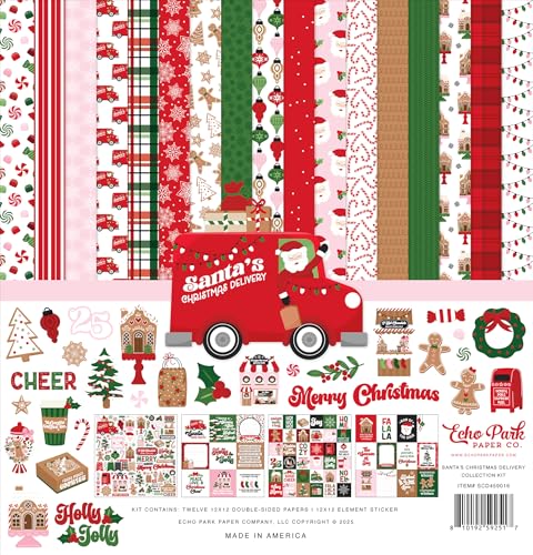 Kit de collection de livraison de Noël Echo Park Paper multicolore pour scrapbooking