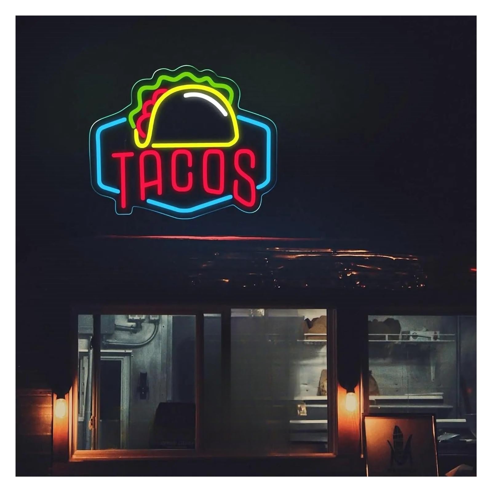 LED Lampada al neon Business per insegne al per neon per luci per alimentate tramite per USB con luminosità regolabile Tacos Lettere adatte