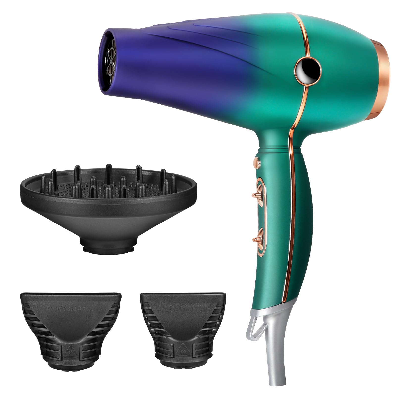 Professional Powerful Hair Dryer,2300w Ionic Blow Dryer Fast Drying Hair Dryers with Diffuser, 2 Speed 3 Heats Low Noise for Salon Home Travel Use, Gifts for Women Men