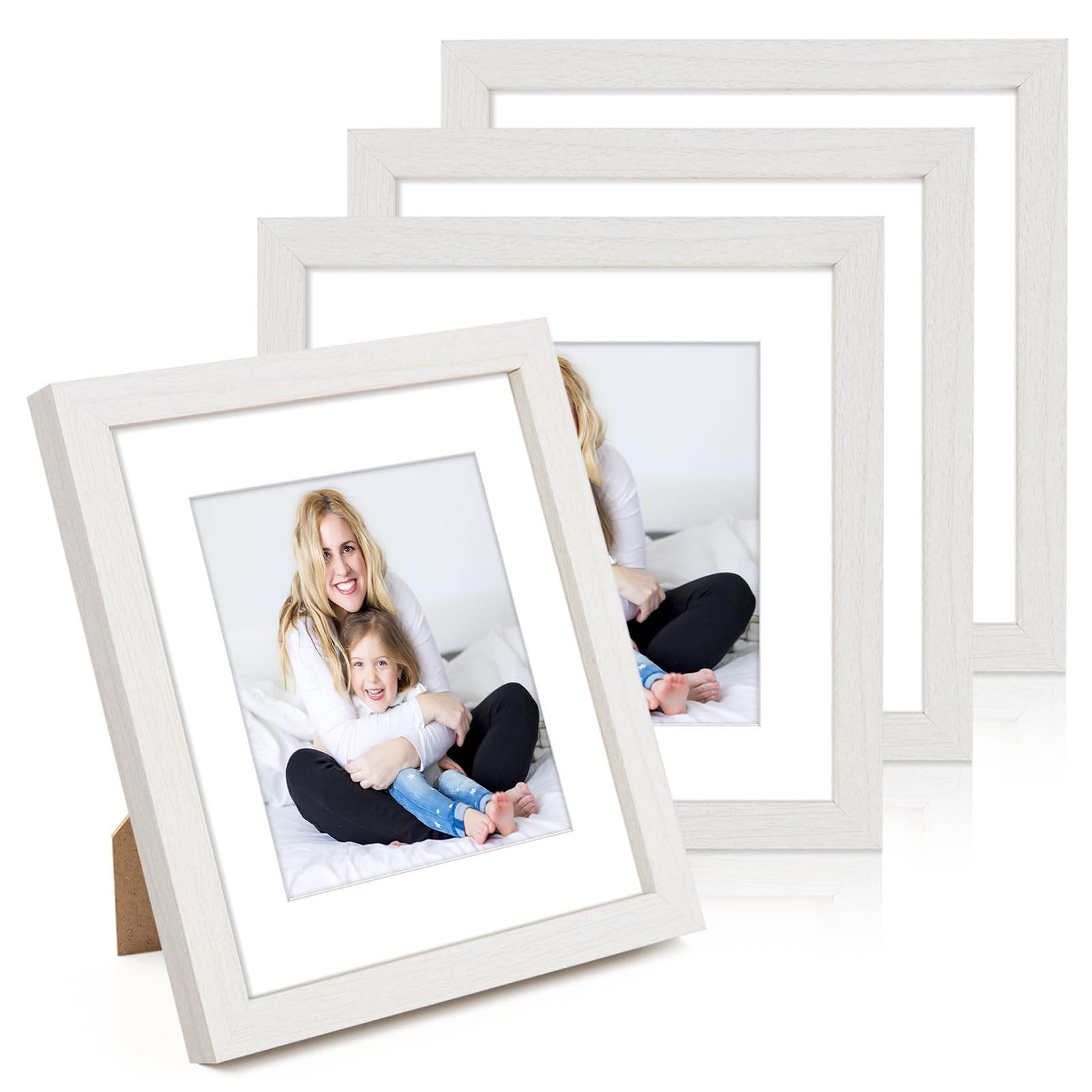 Wenya White 10X10 Photo Frames, 4 Pack 10X10 Picture Frames Wall And Desktop Horizontal Vertical 25X25cm Frames For Family Pictures Display (, 10X10-4Pack)