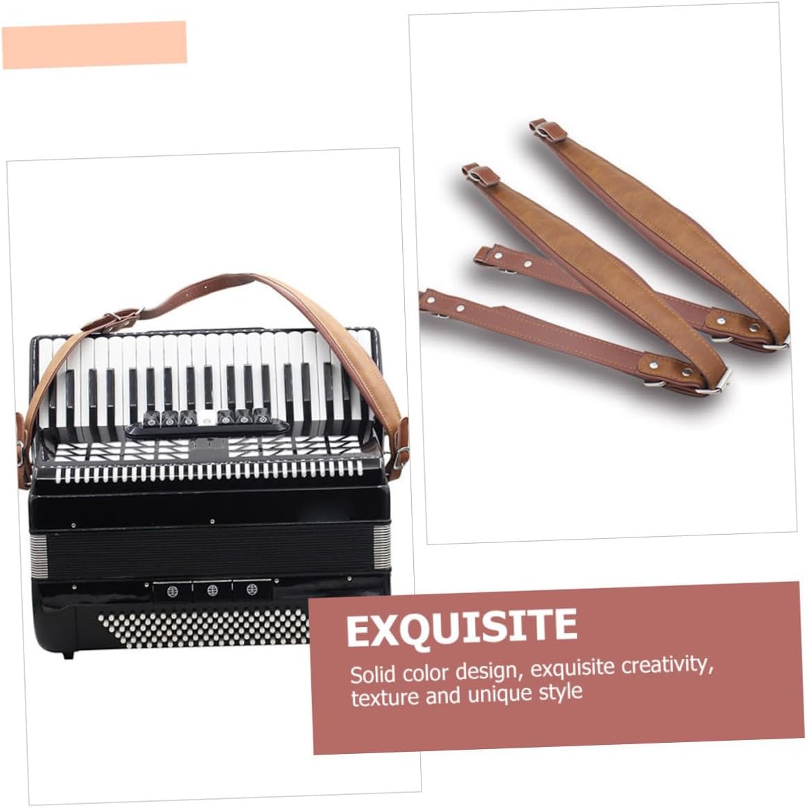 Adjustable Leather Accordion Shoulder Straps for Instrument