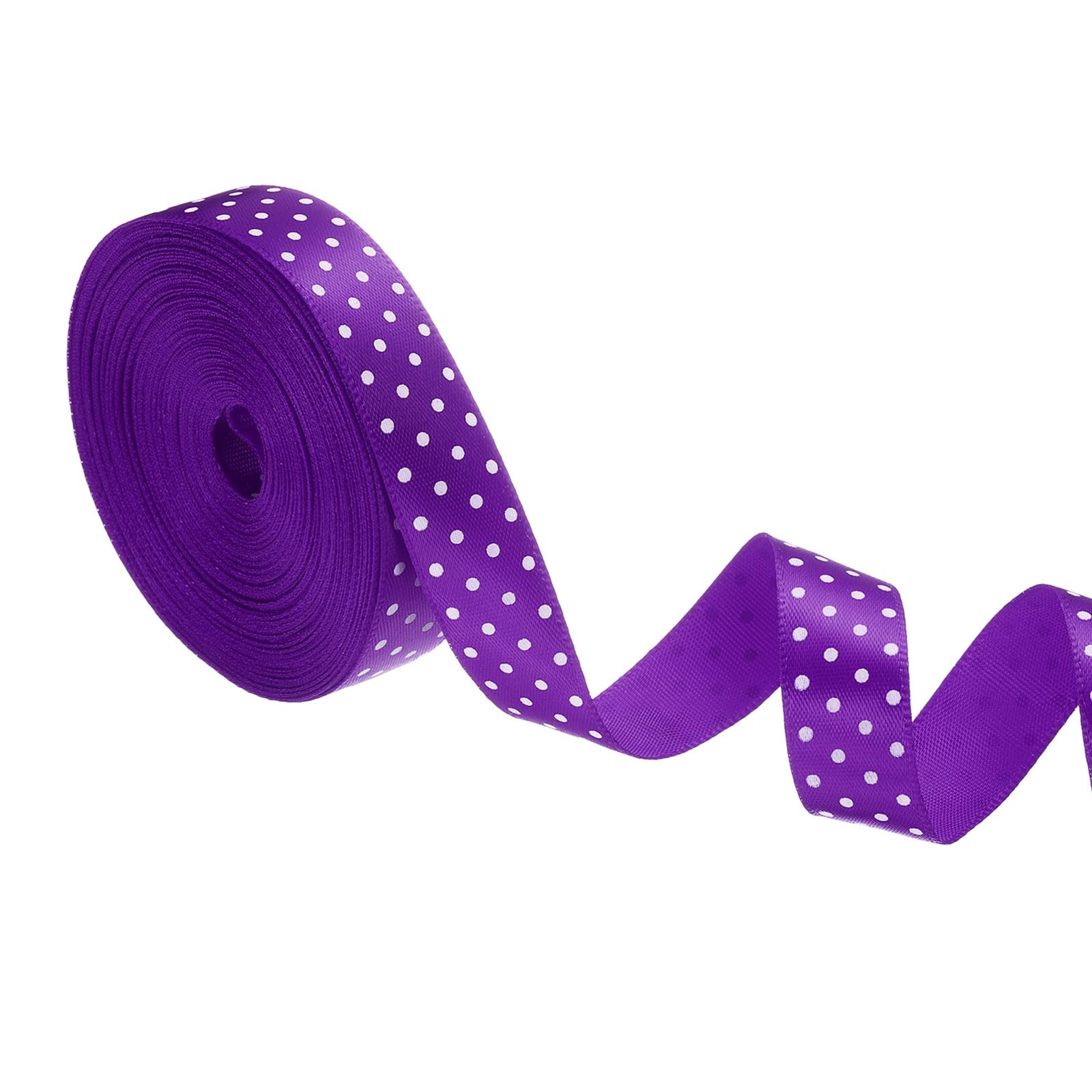 PATIKIL Polka Dots Grosgrain Ribbon 5/8 Inch, 10 Yard Spool Fabric Ribbons for Gift Wrapping Wedding Party Decorations DIY Crafts, Dark Purple