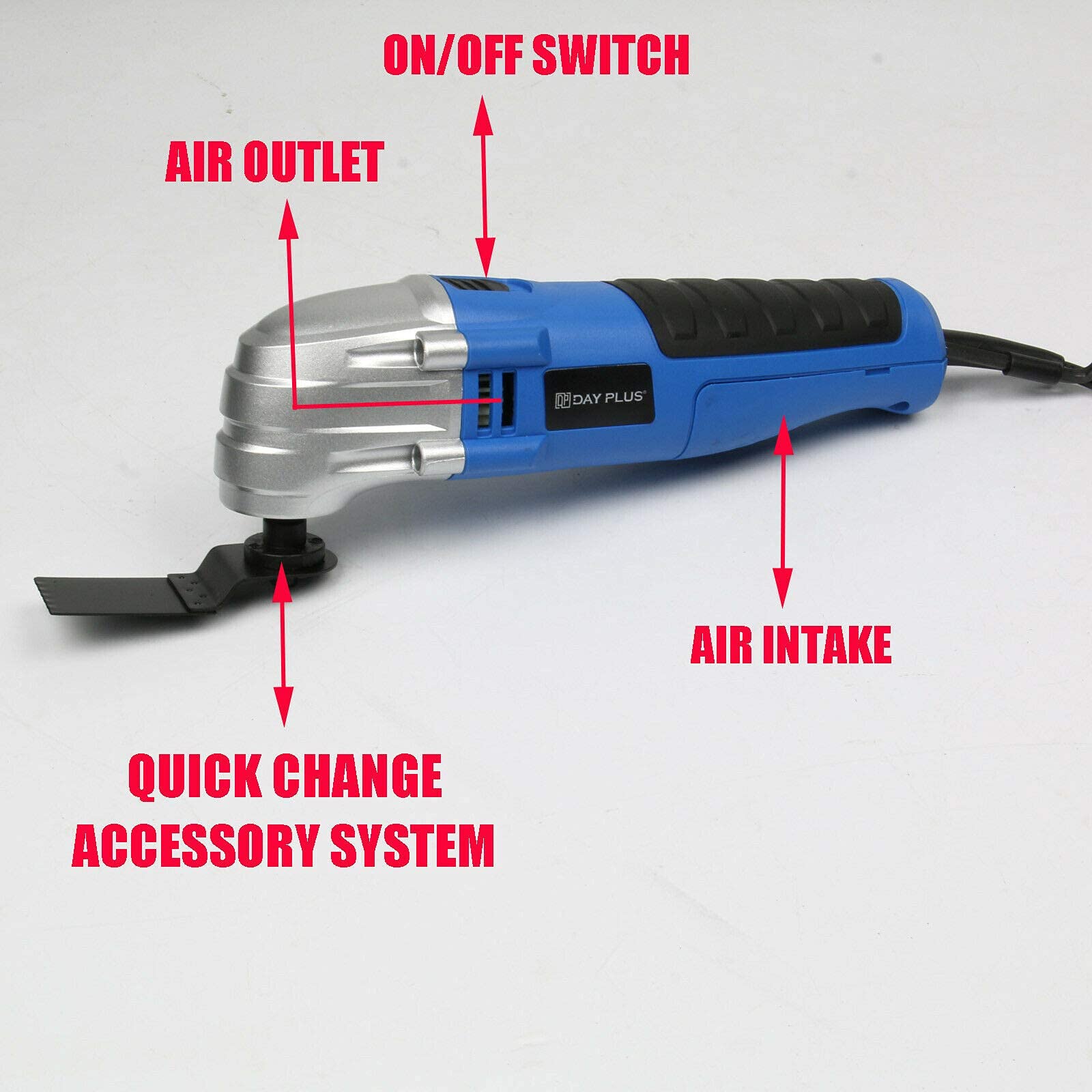Oscillating Multi Tool, 180W, 21000rpm, Multi Purpose for Sanding Scraping Cutting Polishing Grinding Grout Removal Power Tool, Includes 17-Piece Universal Accessories