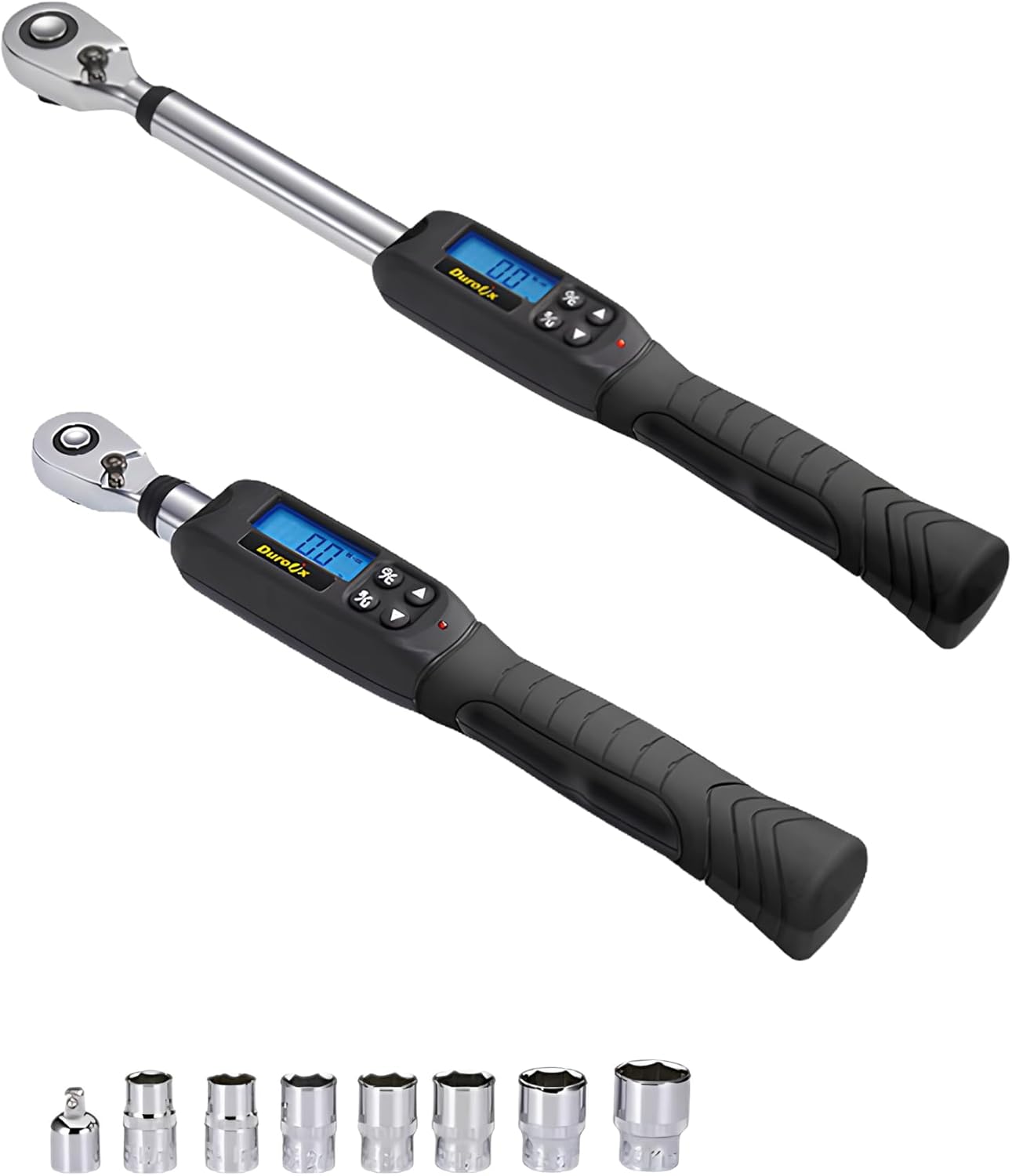 Durofix RM601-34 3/8” & 1/2” (5-150 ft-lbs) Heavy Duty Digital Torque Wrench Combo Kit with Buzzer and LED Flash Notification – ISO 6789 Standards with Certificate of Calibration