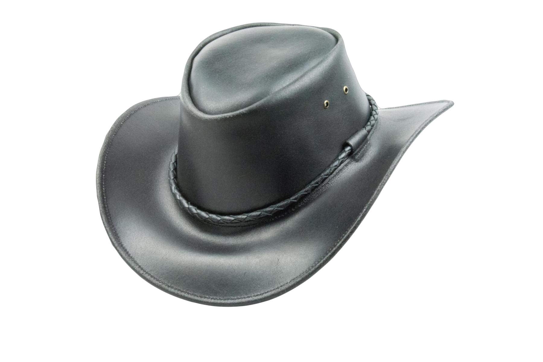 Black Jungle Kimbolton - Chapeau de Cowboy en Cuir - Chapeau de Western - Chapeau Australien