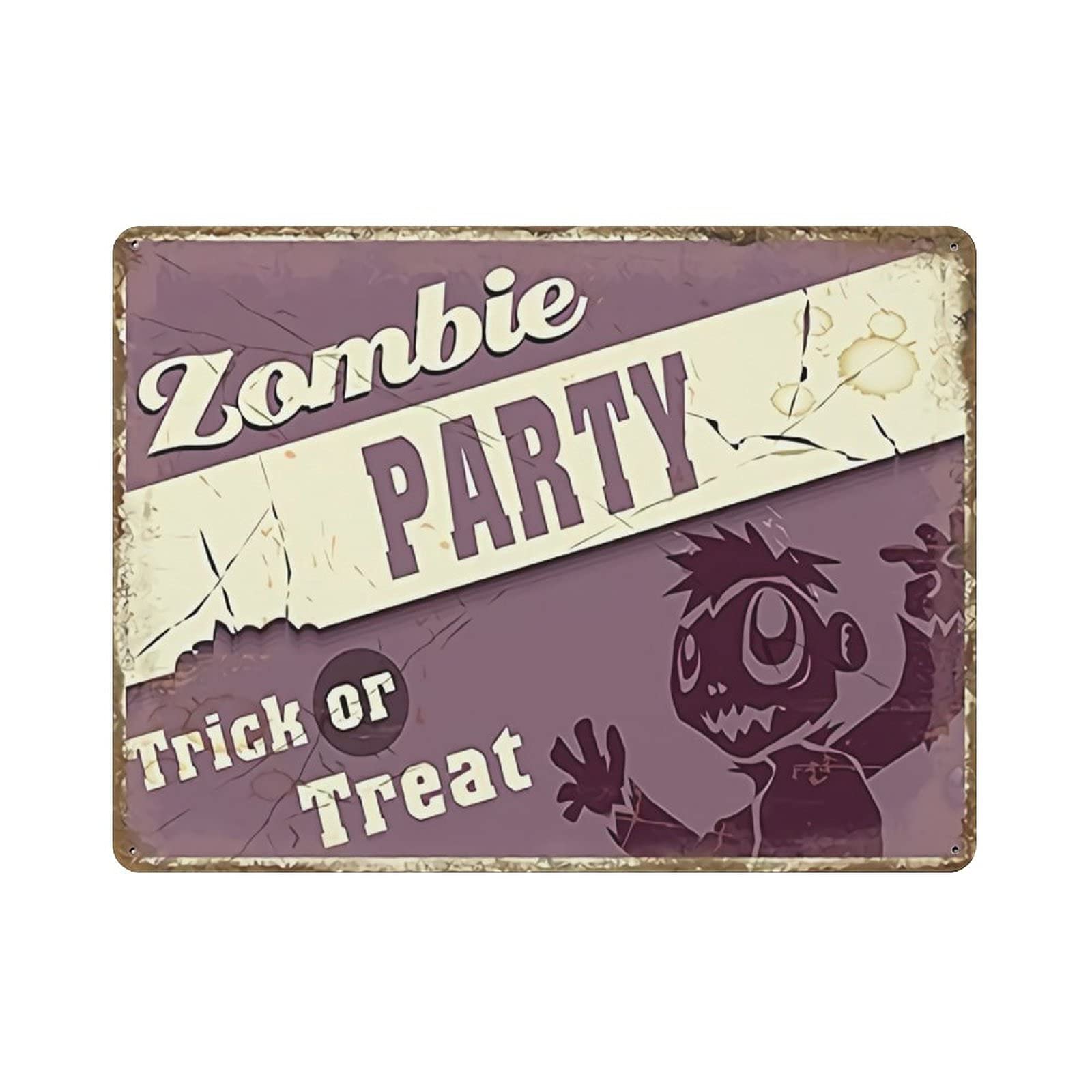 Metal Tin Sign Halloween Tin Sign Pumpkin Trick or Treak Happy Halloween Vintage Tin Poster Metal Sign Wall Decoration Country Kitchen Home Garage Decor 12"x16"
