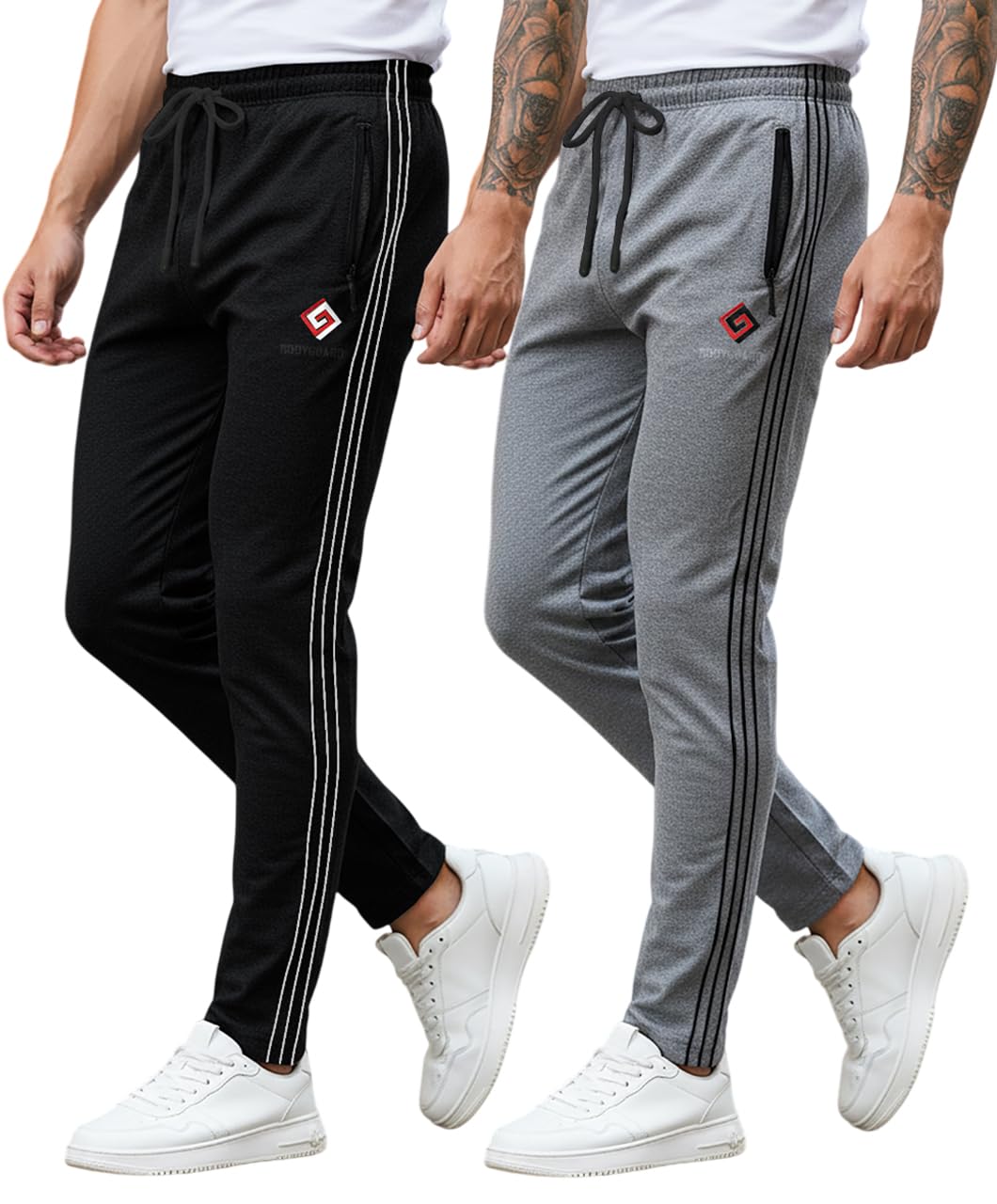 feel track Men's Regular Fit Cotton Track Pants-picture-16