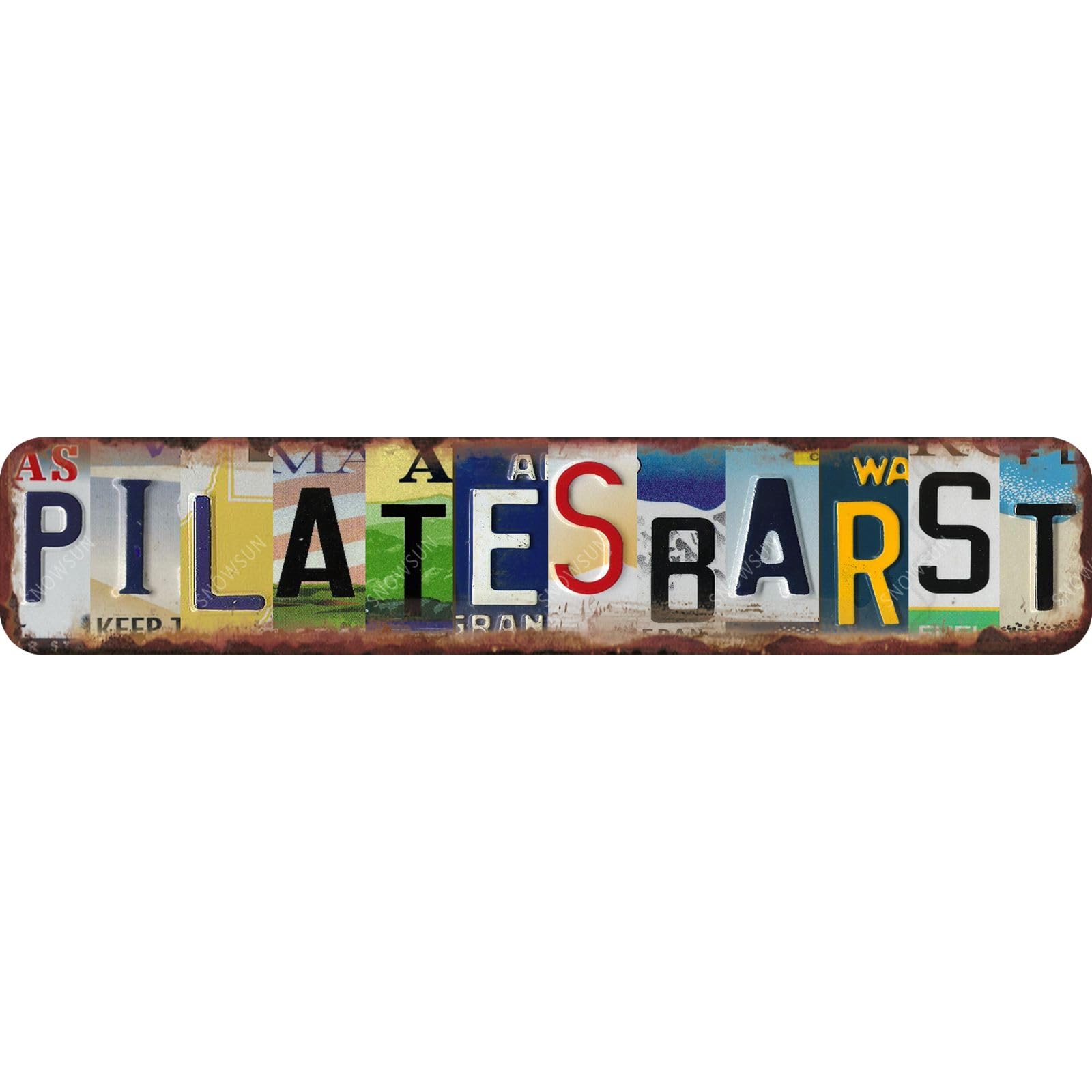 Pilates Bar St Vintage Metal Tin Signs Funny Street Sign Aluminum Metal Sign for Home Bar Pub Wall Decoration 4x16 Inch