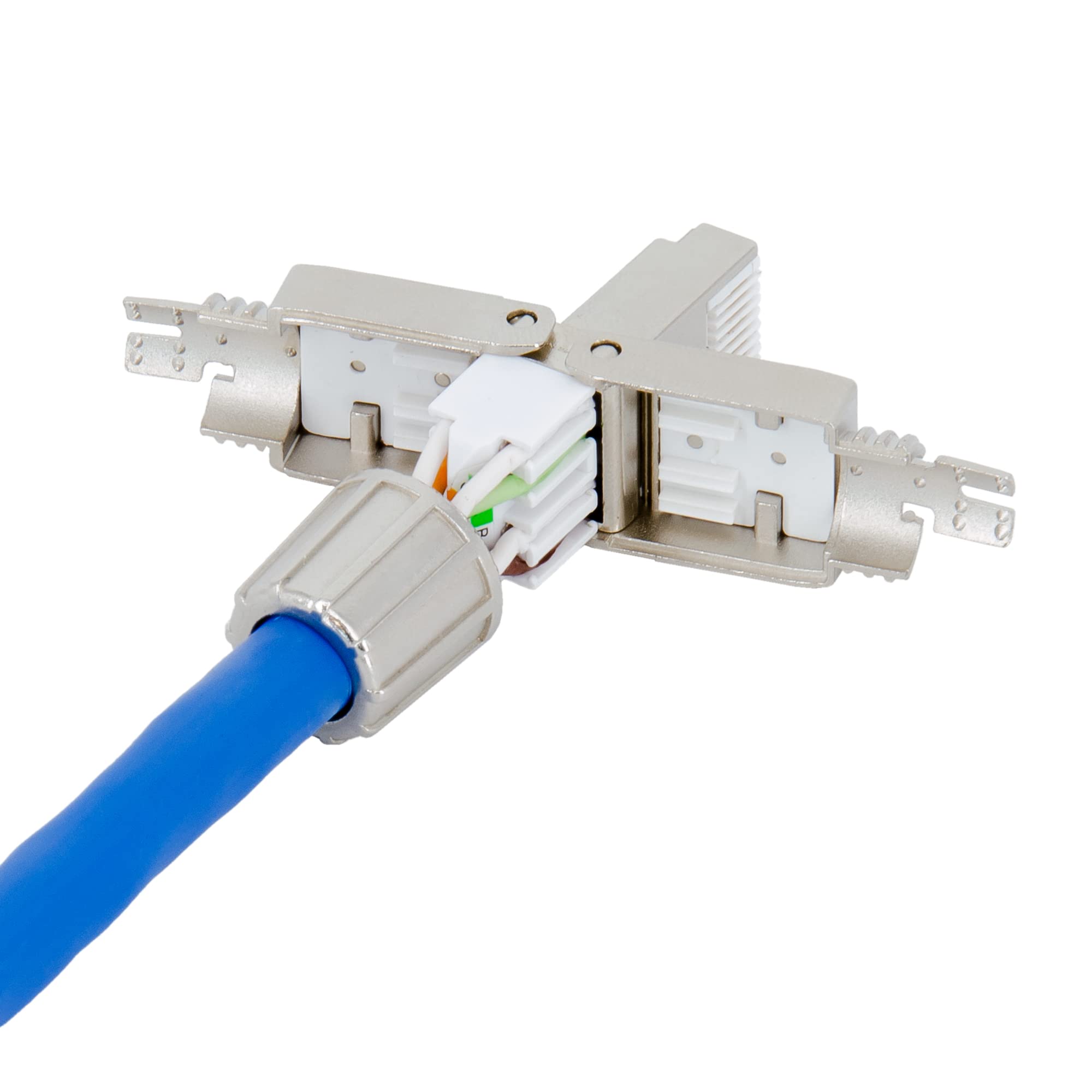 PremiumX 10x wtyczka sieciowa RJ45 Cat8 do kabla instalacyjnego kabel sieciowy kabel krosowy bez narzędzi przyłącze LAN