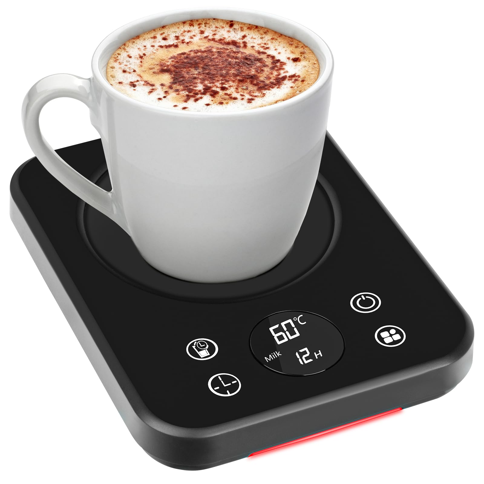 Taichaeu Koffiemokwarmer - Slimme koffieverwarmers voor kantoor, mokverwarmer met 4 standen, bekerwarmer, theewarmer, elektrische drankverwarmer, drankverwarmer voor cacao-theemelk (zwart