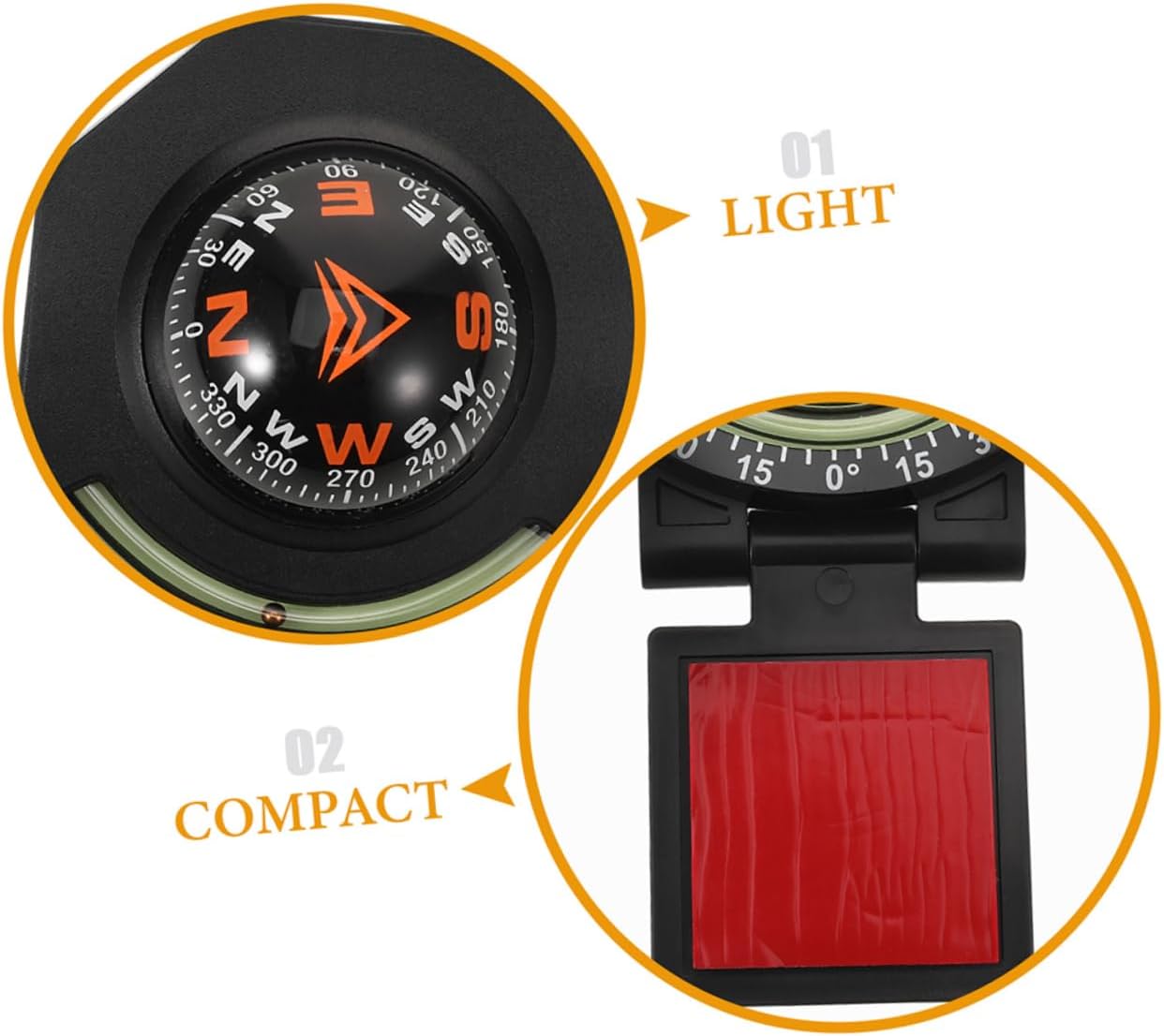 Vehicle Compass Dashboard Compact Car Compass with Inclinometer Essential for Safe Driving and Navigation