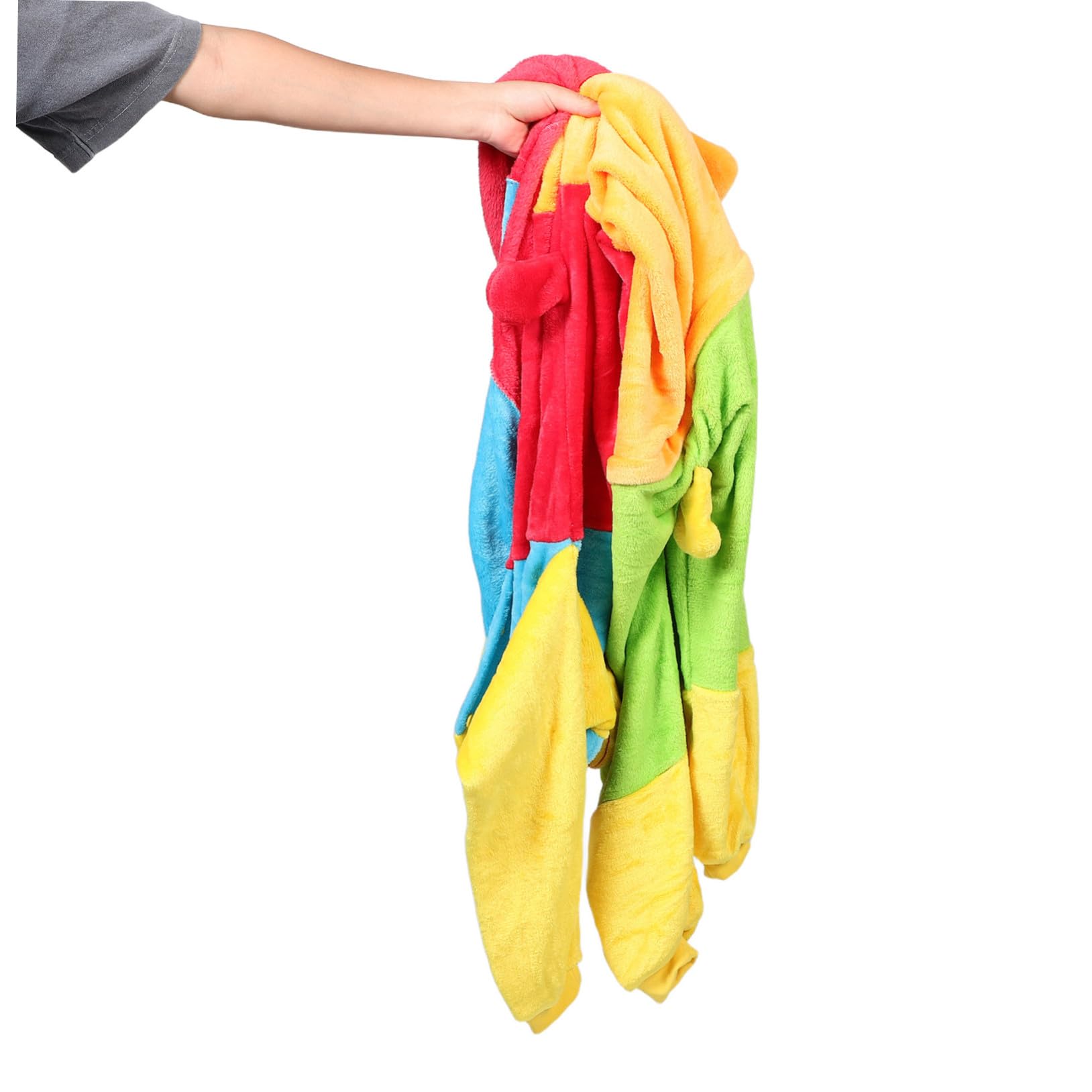 Flanell Schlafanzug Raupe Onesie für Erwachsene Bunte Cartoon Schlafbekleidung Winter Weiche Kuschelmode für Halloween Party und Gemütliches Zuhause