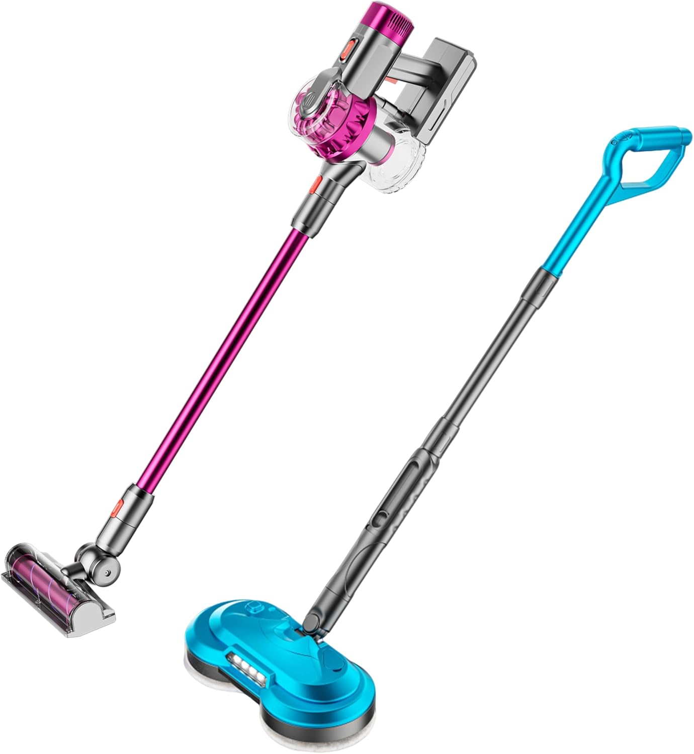 Vacuum & Mop Toy Set (Rose Red + Blue)