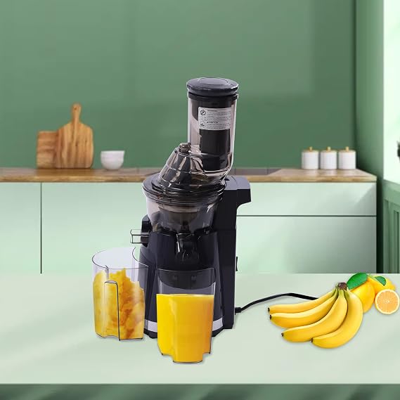 Cold Press Juicer, Slow Masticating Machines,Kitchen Quiet Slow Juicer Masticating Juicer Machine Cold Press Extractor, 9.01*7.91*19.57in, Black